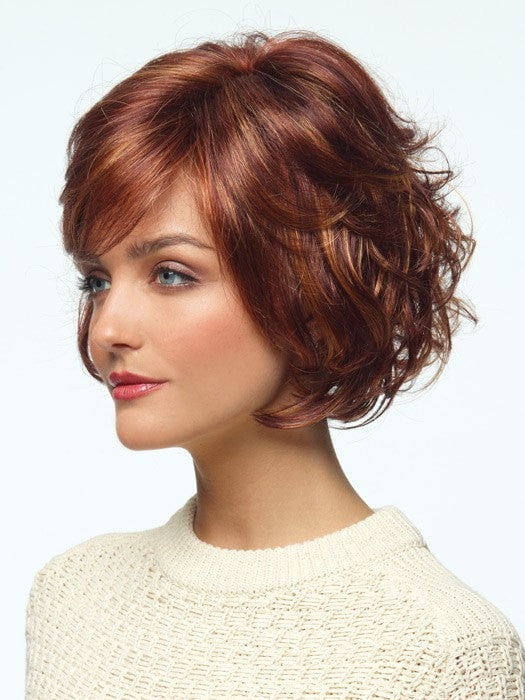 Slight angle makes this cut modern and flattering | Color: Tomato Bisque