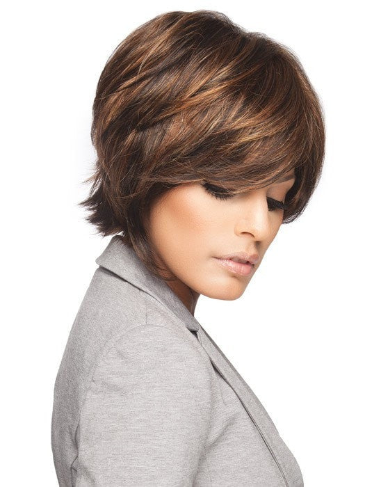 Layers add texture and movement. We used the Shaping Cream by BeautiMark to enhance the texture.