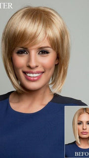 Raquel Welch Faux Fringe - Before and After photo