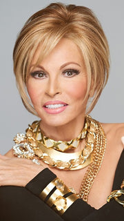 Ear to ear lace front for off the face styling | Color: R29S+ Glazed Strawberry Light Red with Golden Blonde Highlights