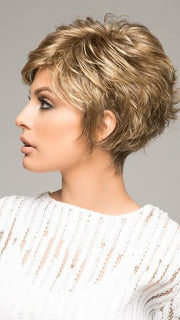 SPARKLE Elite by Raquel Welch in R11S+ GLAZED MOCHA | Warm Medium Brown with Golden Blonde Highlights on Top