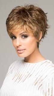 Color R9F26 MOCHA FOIL | Warm Medium Brown with Medium Golden Blonde Highlights Around the Face