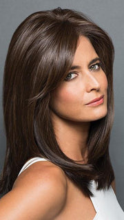 TOP BILLING Hair Topper by Raquel Welch in RL4/6 BLACK COFFEE | Dark Brown Evenly Blended with  Medium Brown