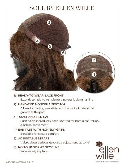 100% Hand-Tied, Monofilament and Lace Front, see Cap Construction Chart for more details