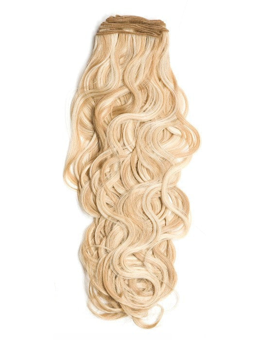 French Curl Extension Weft. Beautiful, lustrous French Wave human hair with an Overall length of 18".