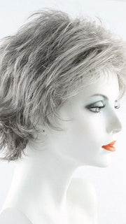 92 Dark Brown Blended with 90% Grey on top, gradually darkening 50% Grey tips